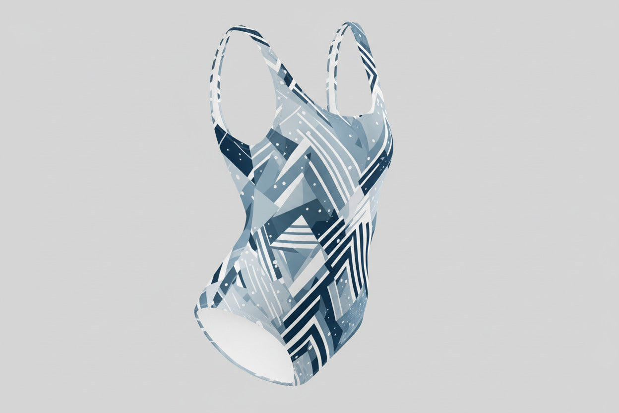 Minimalist one-piece swimsuit for ice bathing—secure fit, Scandinavian design by NØRVAEL"
