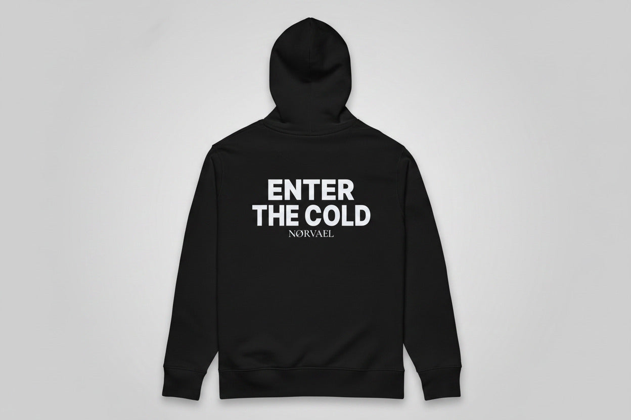 Black Hoodie with Backprint Enter the Cold
