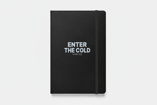 Nørvael Enter the Cold notebook for cold plunge routine, ice bath journaling and mental discipline tracking