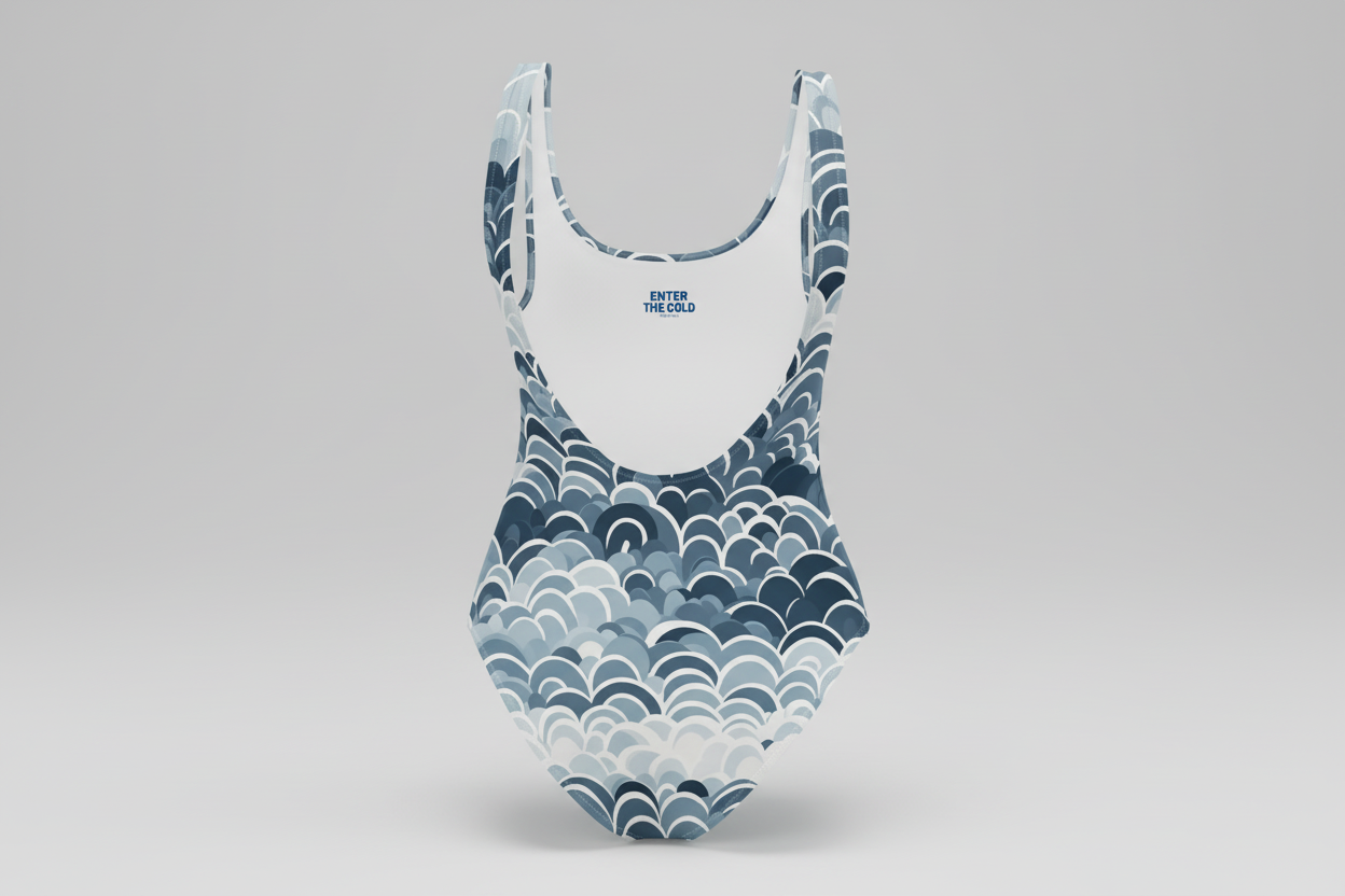 NØRVAEL Ice plunge One-Piece swimsuit – Blue Geometric Limited Edition