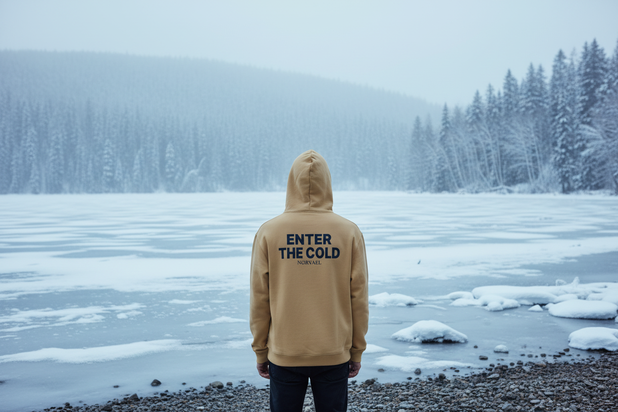 Sand Ice Bath Heavy Hoodie | Cold Plunge Ritual Wear | Nordic Streetwear