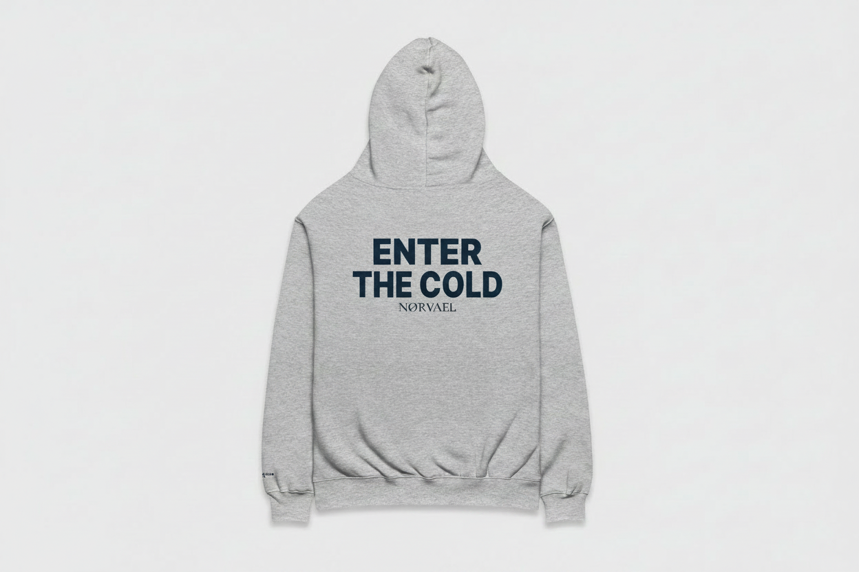 Slate Ice Bath Heavy Hoodie | Cold Plunge Ritual Wear | Nordic Streetwear